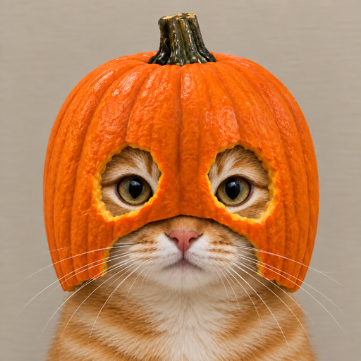 cat wif pumpkin