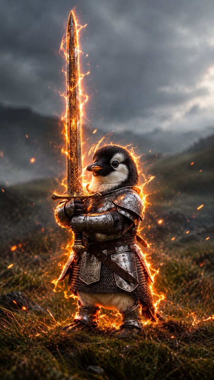 pengu wif sword